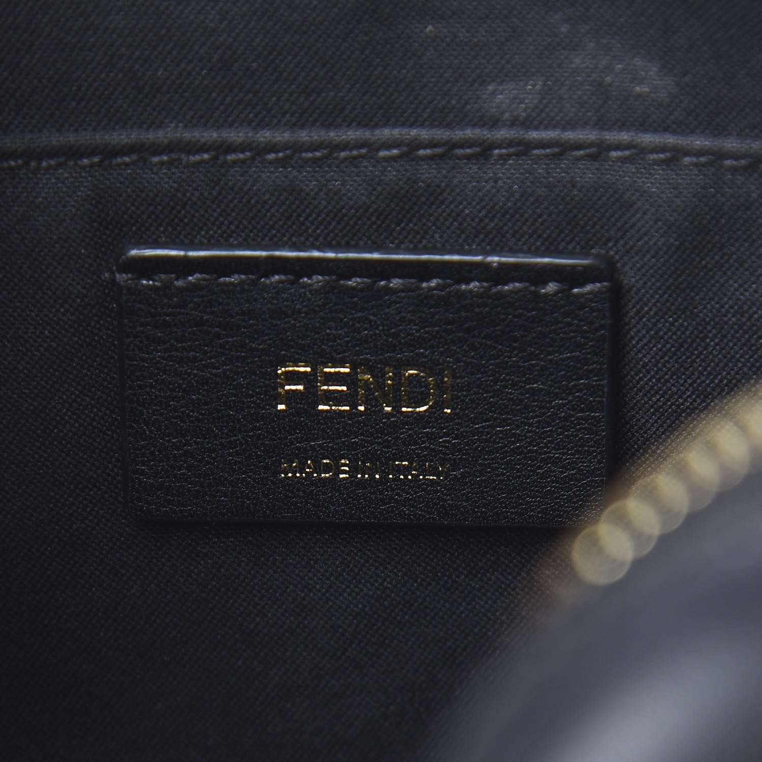 Fendi Glazed Fabric Vitello Century FF 1974 Stamp Patch Camera Case Mogano Panna Black 6 of 11