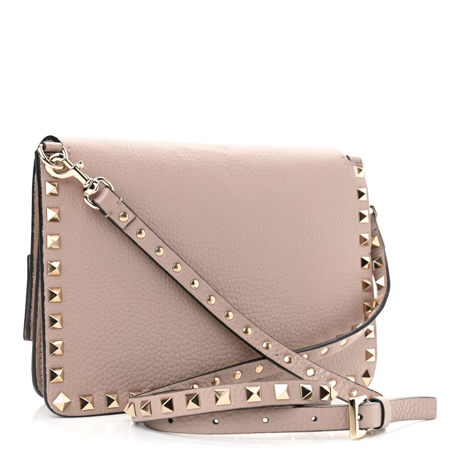 Valentino Garavani Pebbled Calfskin Rockstud Shoulder Bag Poudre 3 of 9