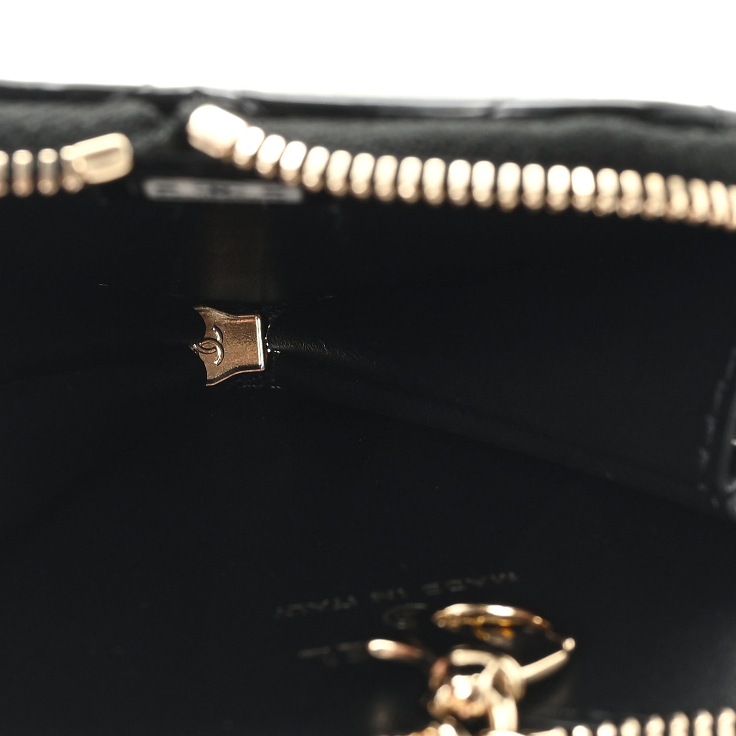 Patent Quilted Heart Zipped Coin Purse Black