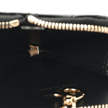 Chanel Patent Quilted Heart Zipped Coin Purse Black 5 of 7