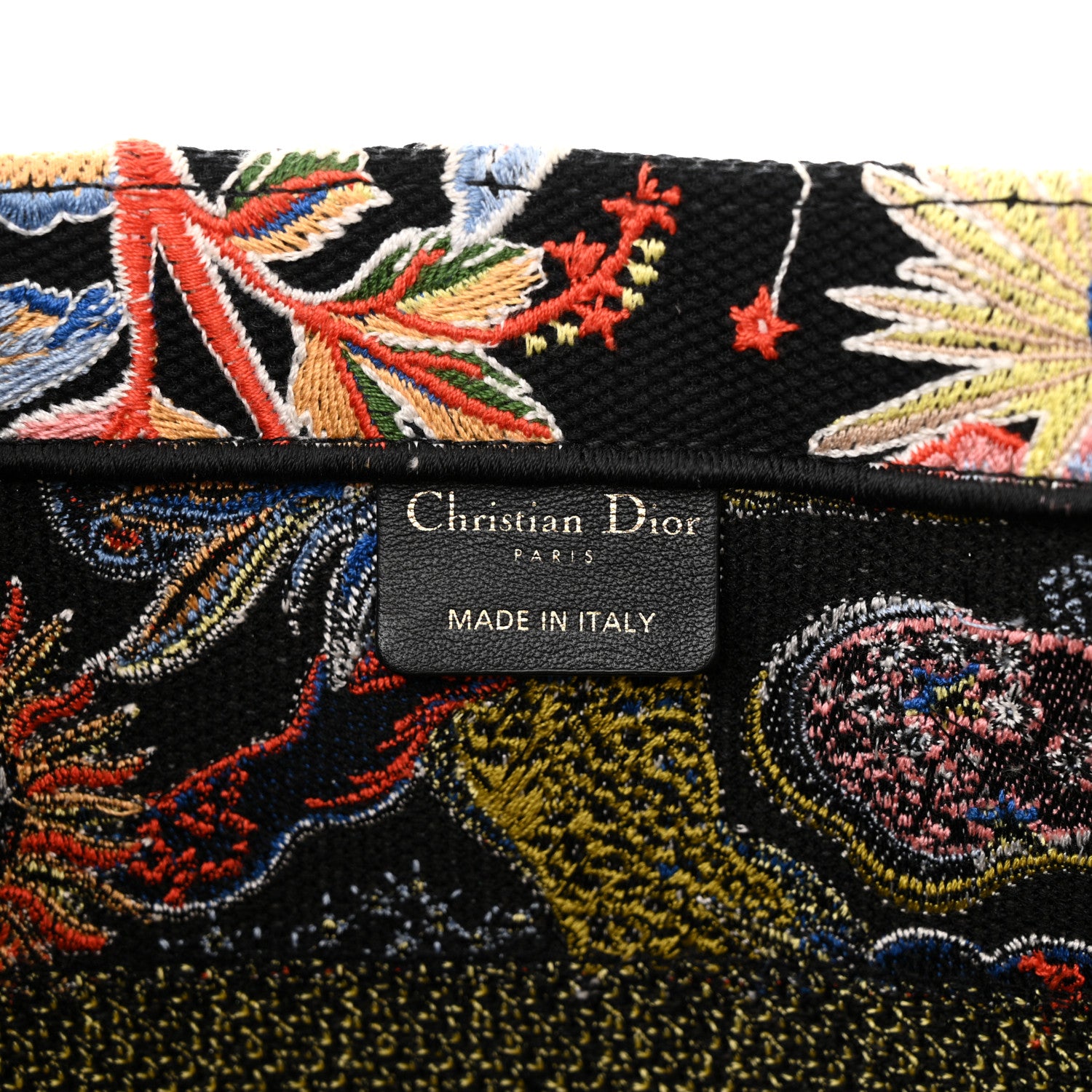 Christian Dior Canvas Zodiac Fantastico Embroidered Medium Book Tote Black Multicolor 6 of 13