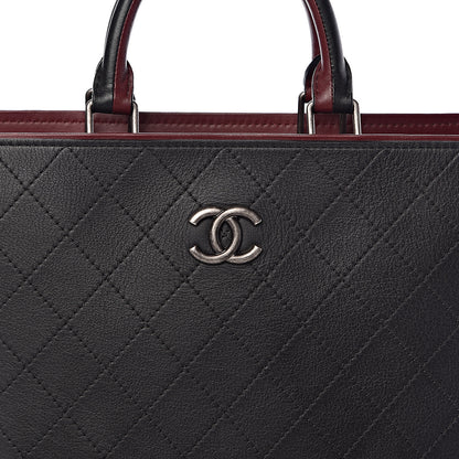 Chanel Bullskin Stitched Bi-Color Large Shopping Tote Black 10 of 10
