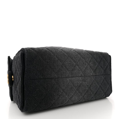 Chanel Washed Denim Quilted Small Chanel 25 Handbag Black 4 of 10