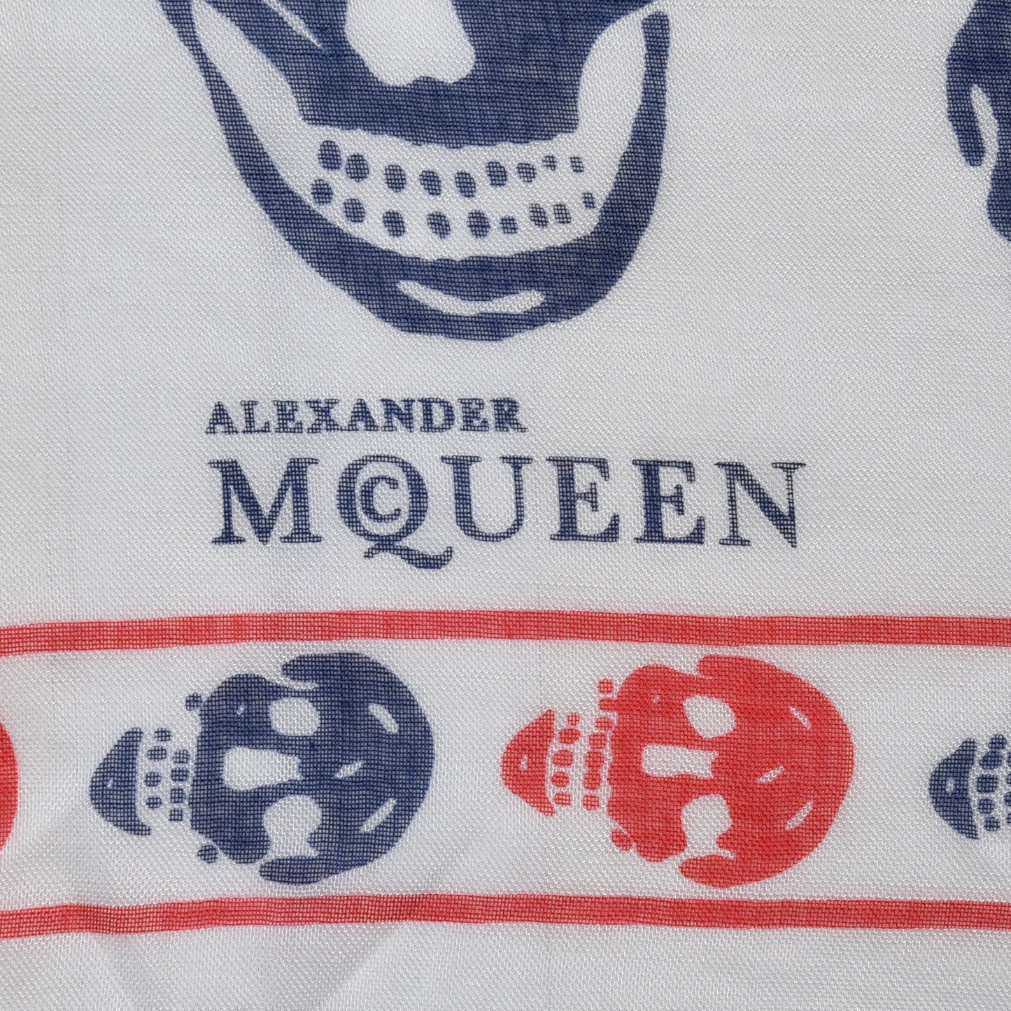 Modal Silk Bicolor Skull Scarf White