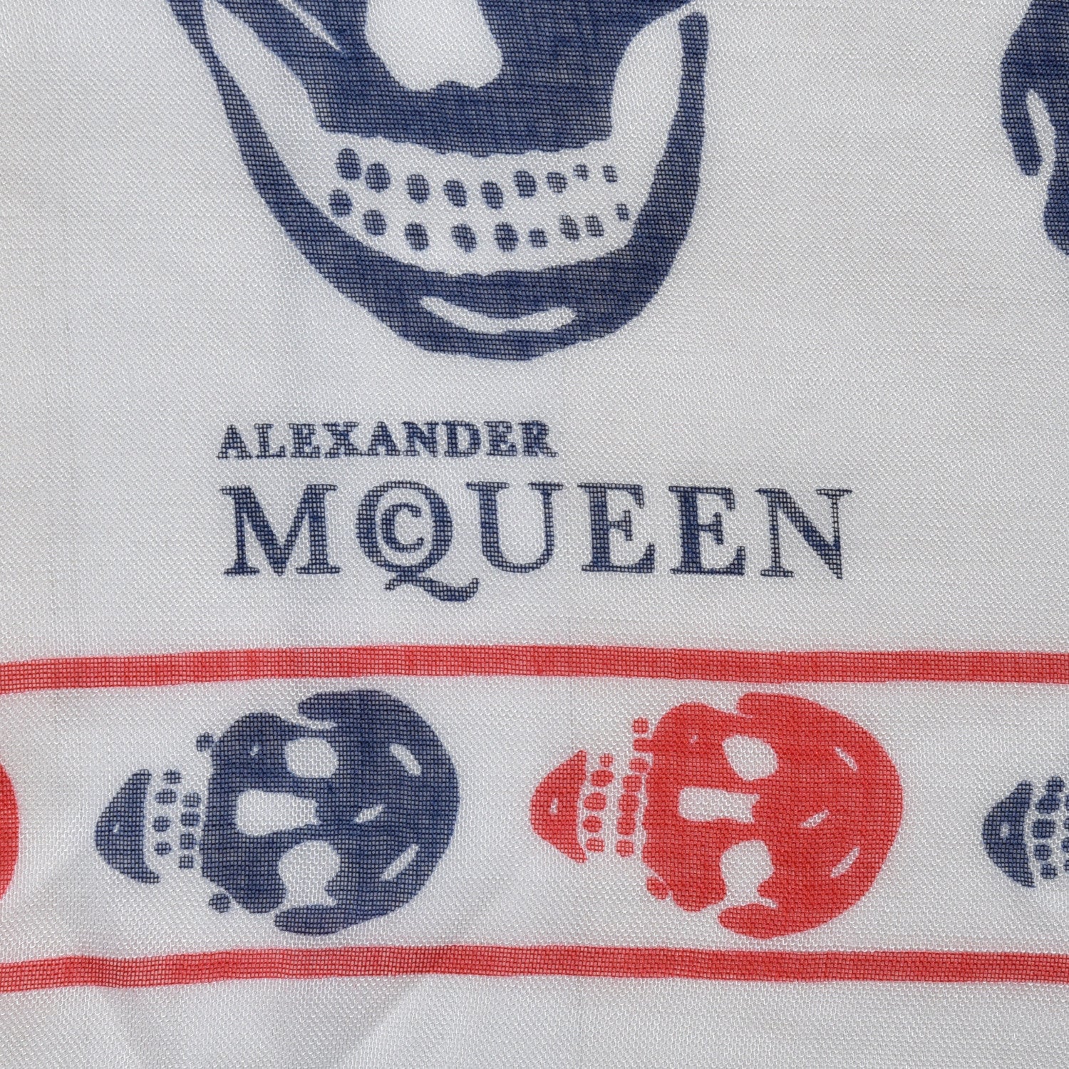 Alexander McQueen Modal Silk Bicolor Skull Scarf White 4 of 6