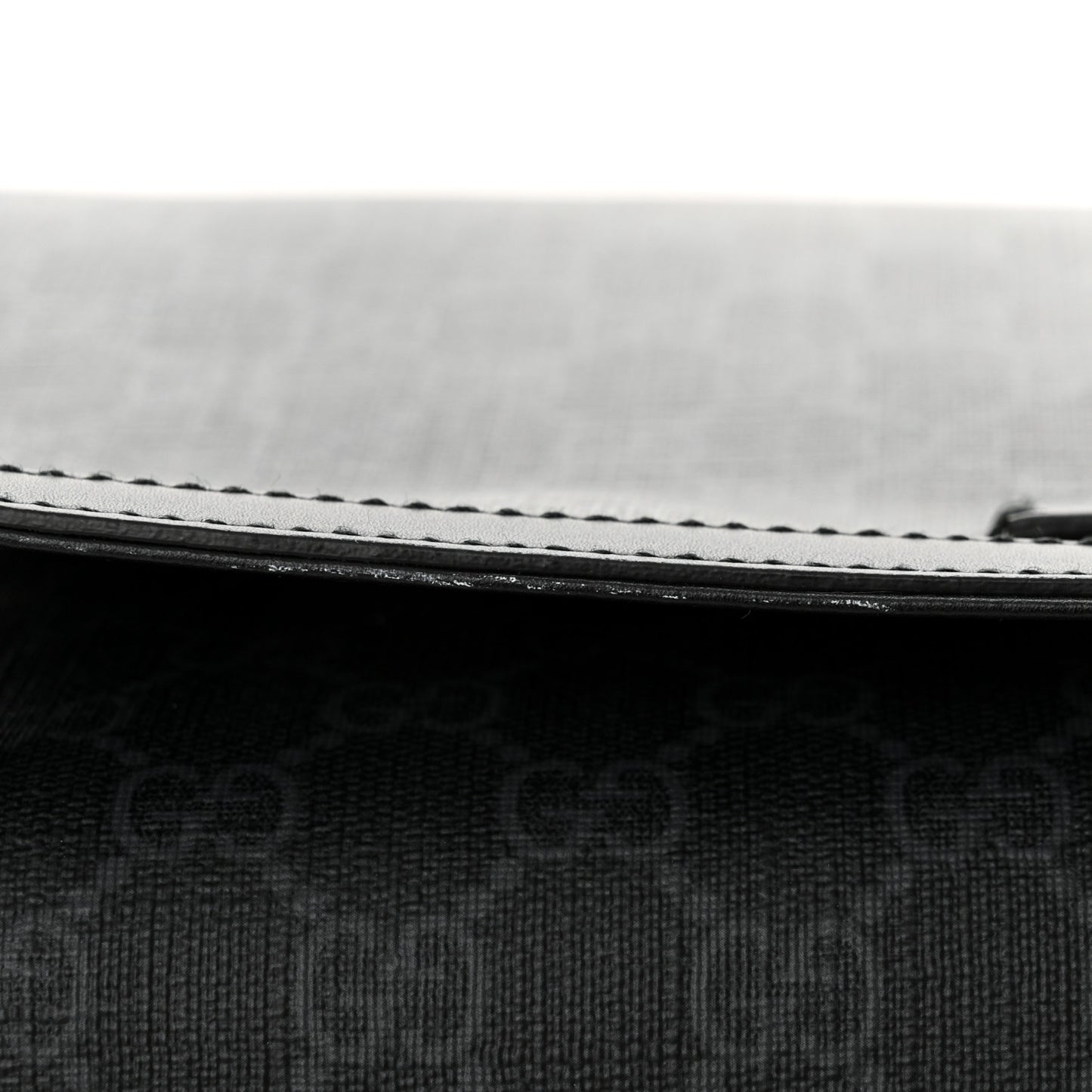 GG Supreme Monogram Web Messenger Diaper Bag Black Grey