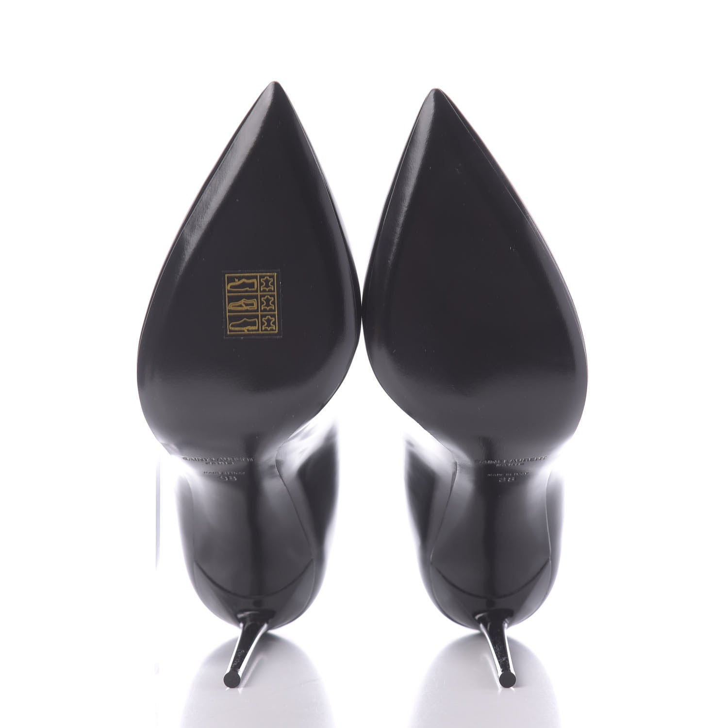Saint Laurent Patent Calfskin Teddy High Vamp 105 Pumps 38 Black 7 of 11