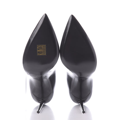 Saint Laurent Patent Calfskin Teddy High Vamp 105 Pumps 38 Black 7 of 11