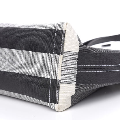 Burberry Coated Canvas Mega Check Medium Doodle Tote Black White 7 of 8