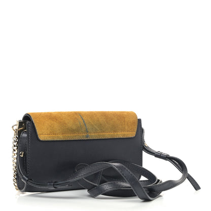 Chloe Suede Calfskin Mini Faye Shoulder Bag Full Blue Mustard 2 of 7