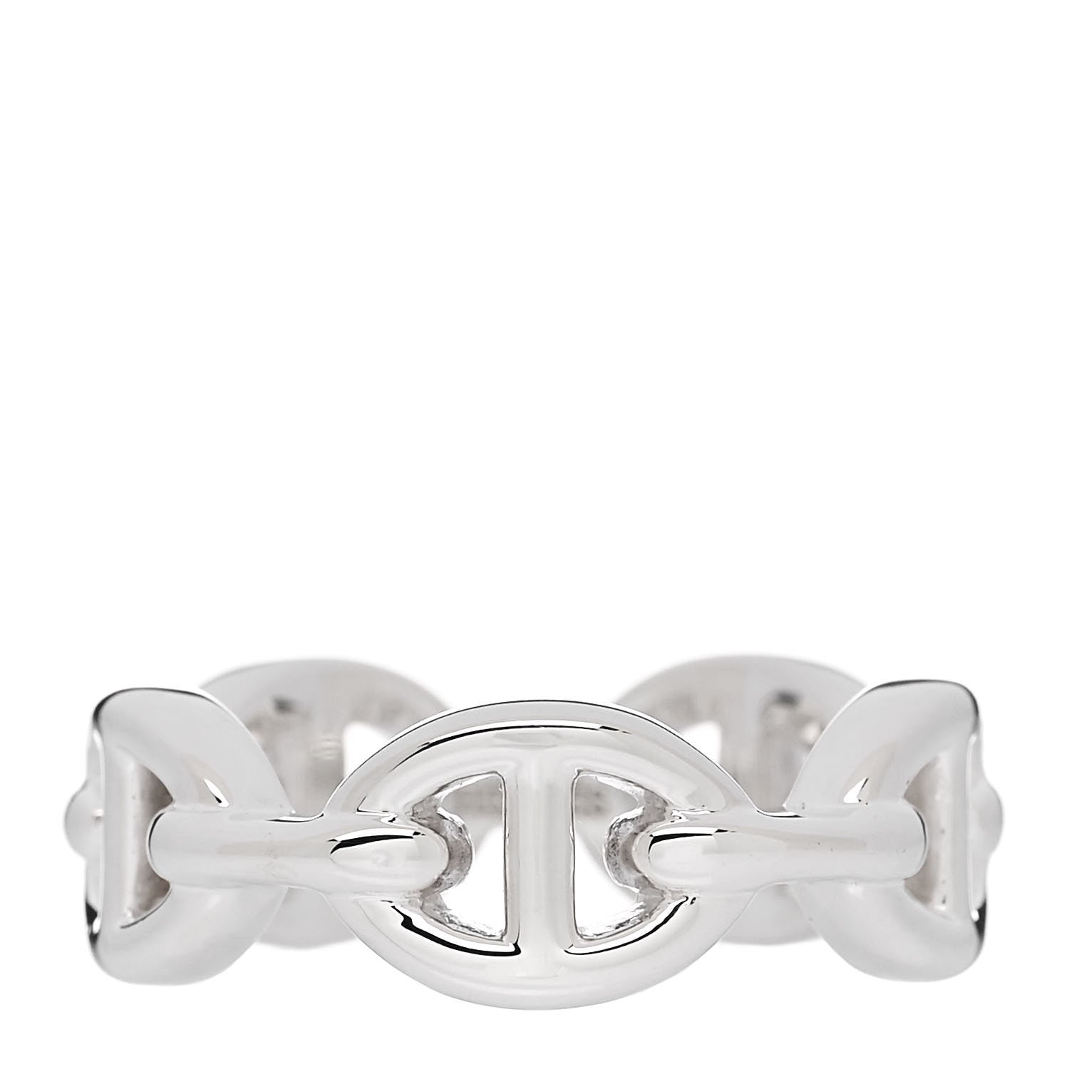 Hermes Sterling Silver PM Chaine d'Ancre Enchainee Band Ring 51 5.75 1 of 7