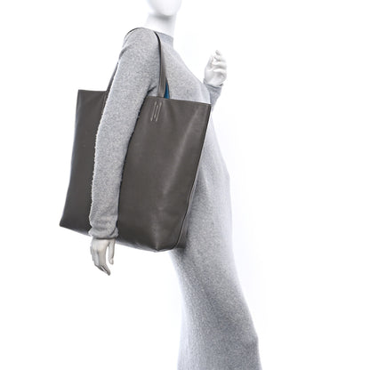 Hermes Taurillon Clemence Double Sens 45 Reversible Tote Bleu Izmir Etain 3 of 19