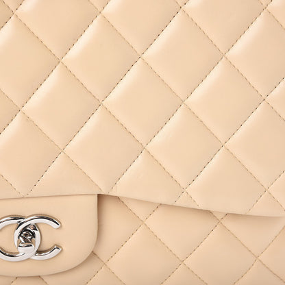Chanel Lambskin Quilted Jumbo Single Flap Beige 13 of 13