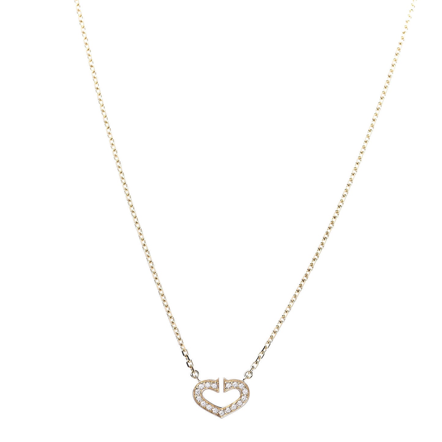 18K Yellow Gold Diamond Hearts And Symbols Pendant Necklace