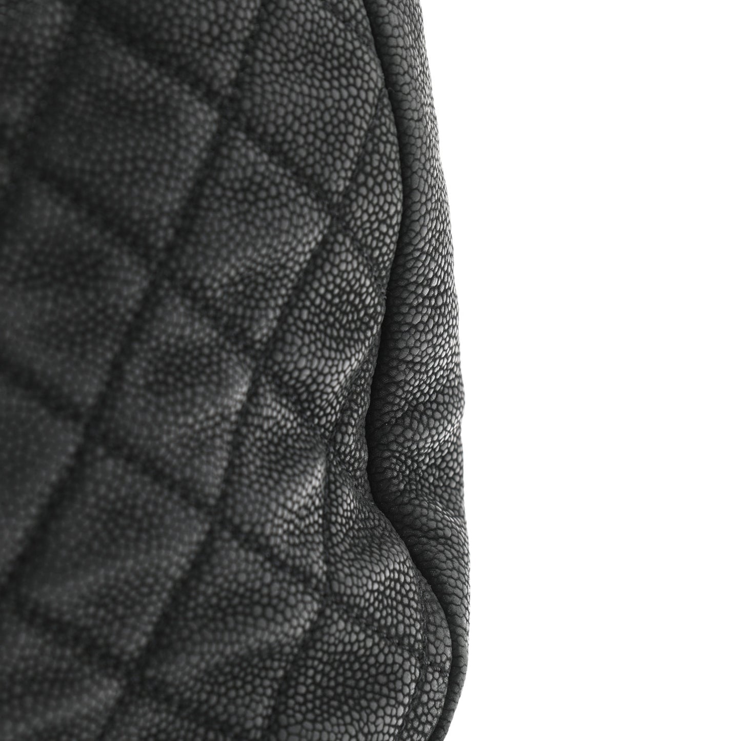 Iridescent Caviar Quilted Country Chic Hobo Black