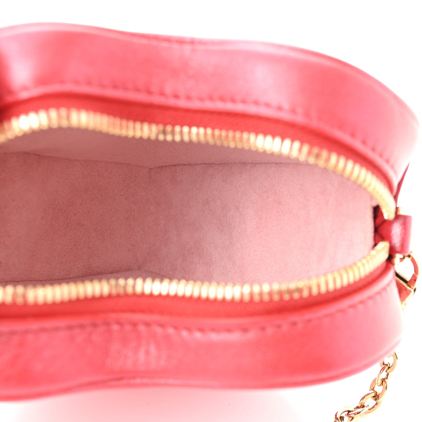Lambskin Embossed Monogram Fall In Love Sac Coeur Heart Chain Bag Lipstick Red