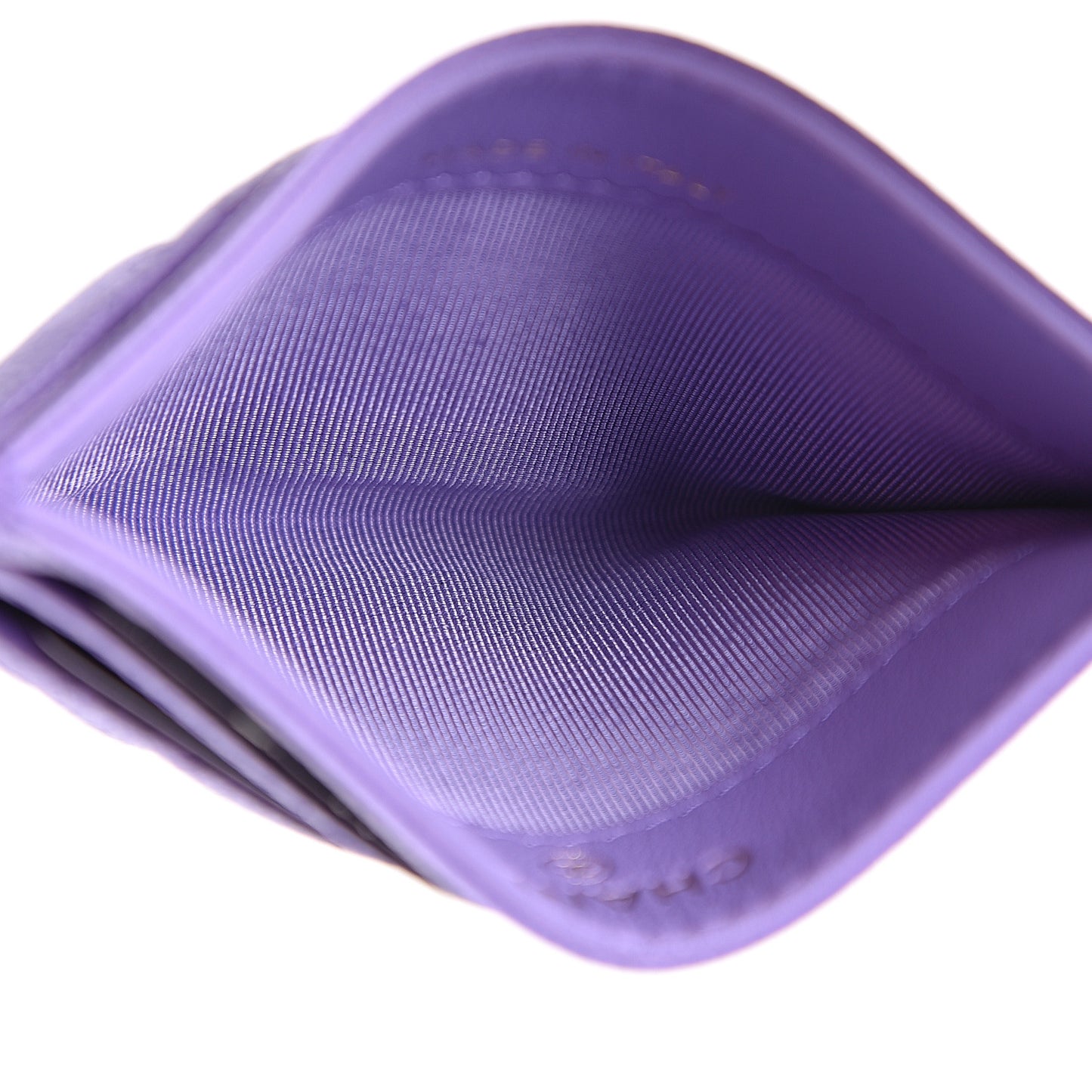Caviar Quilted Card Holder Purple