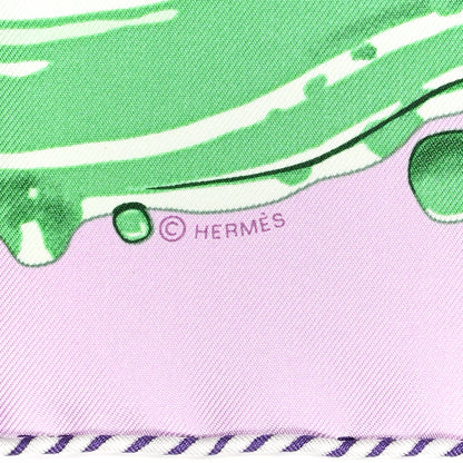 Hermes Silk Peinture Fraiche Scarf 45 Mauve Menthol 4 of 5