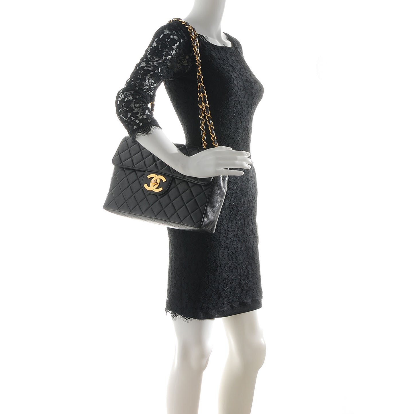 Lambskin Jumbo Flap Black