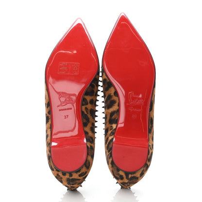 Christian Louboutin Veau Velours Studded Anjalina Flats 37 Leo Gun Metal 4 of 4