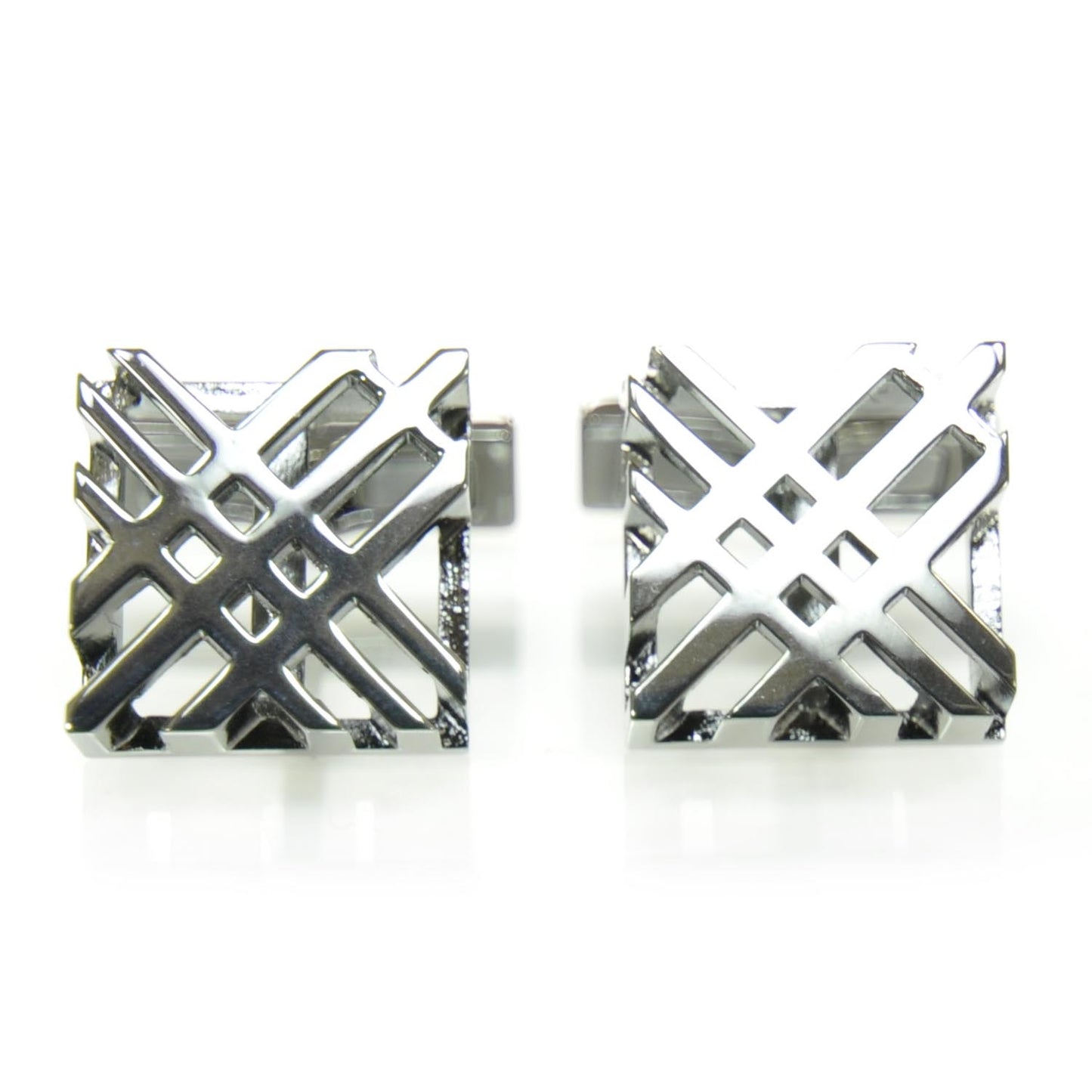 Check Cufflinks Silver