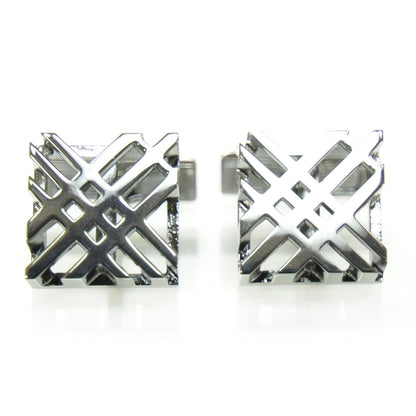Burberry Check Cufflinks Silver 2 of 5