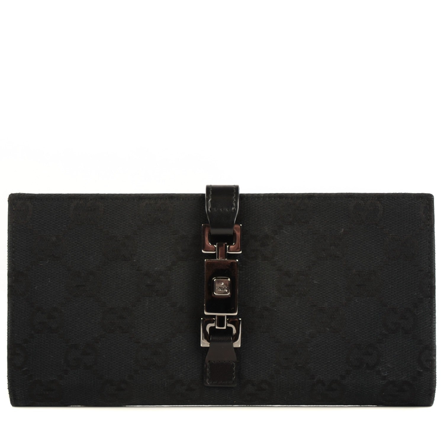 Gucci Monogram Continental Bardot Wallet Black 1 of 8
