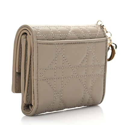 Christian Dior Lambskin Cannage Lady Dior Lotus Wallet 3 of 7