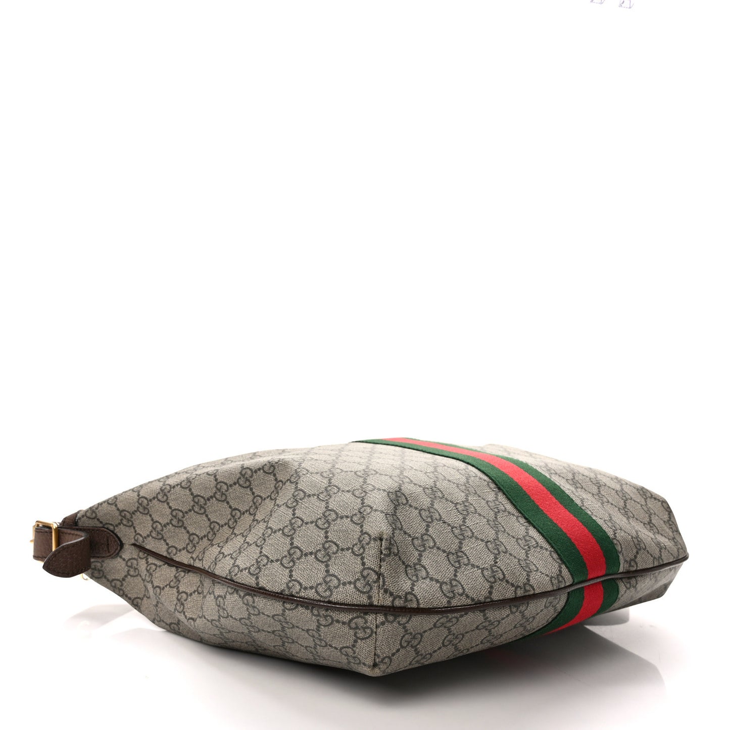 GG Supreme Monogram Web Ophidia Half Moon Hobo Brown