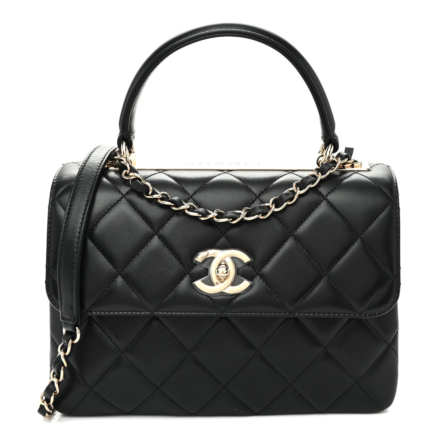 Chanel Lambskin Quilted Small Trendy CC Dual Handle Flap Bag Black 1 of 10