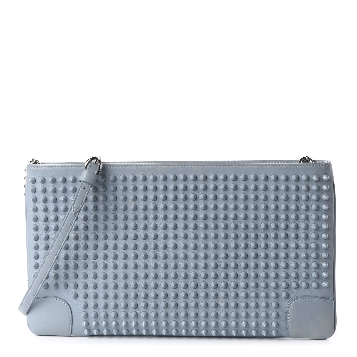 Calfskin Studded Loubiposh Clutch Horizon