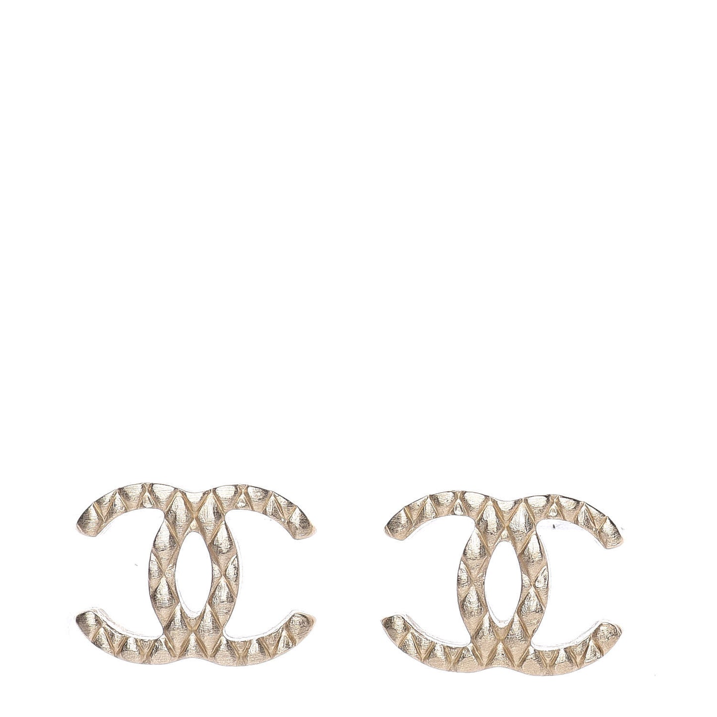 Quilted CC Earrings Gold