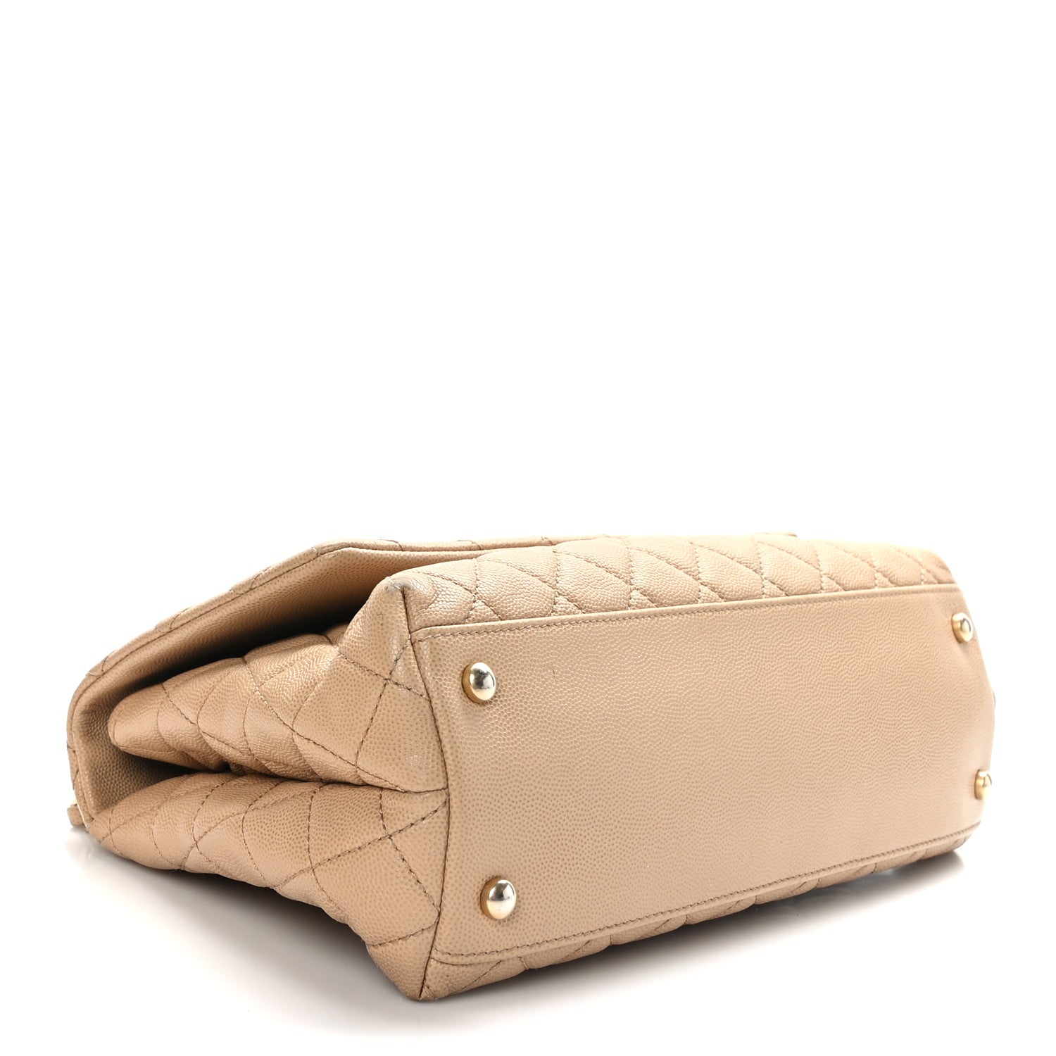 Chanel Caviar Lizard Embossed Quilted Small Coco Handle Flap Beige 4 of 11