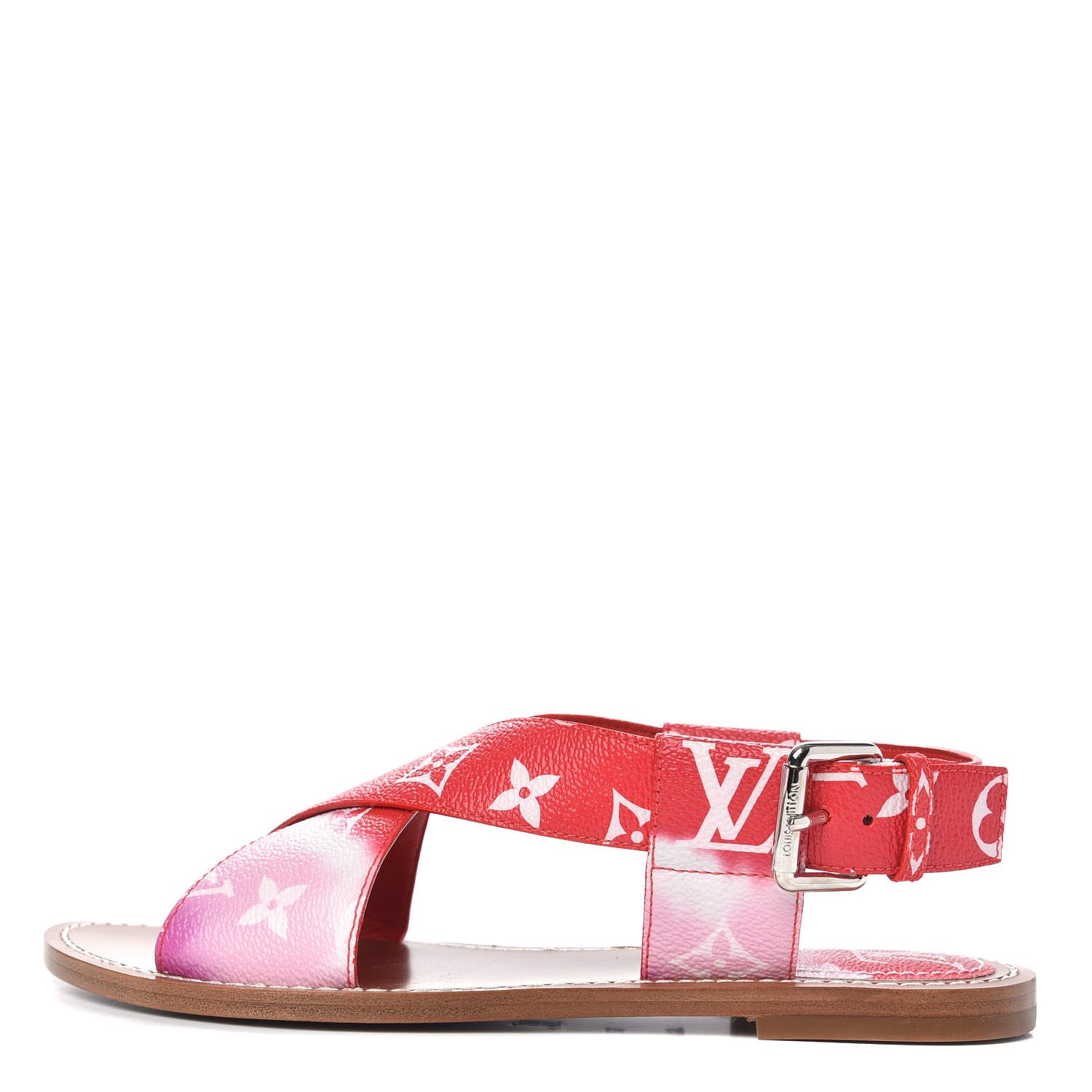 Louis Vuitton Monogram Escale Palma Flat Sandals 37 Rouge 1 of 8