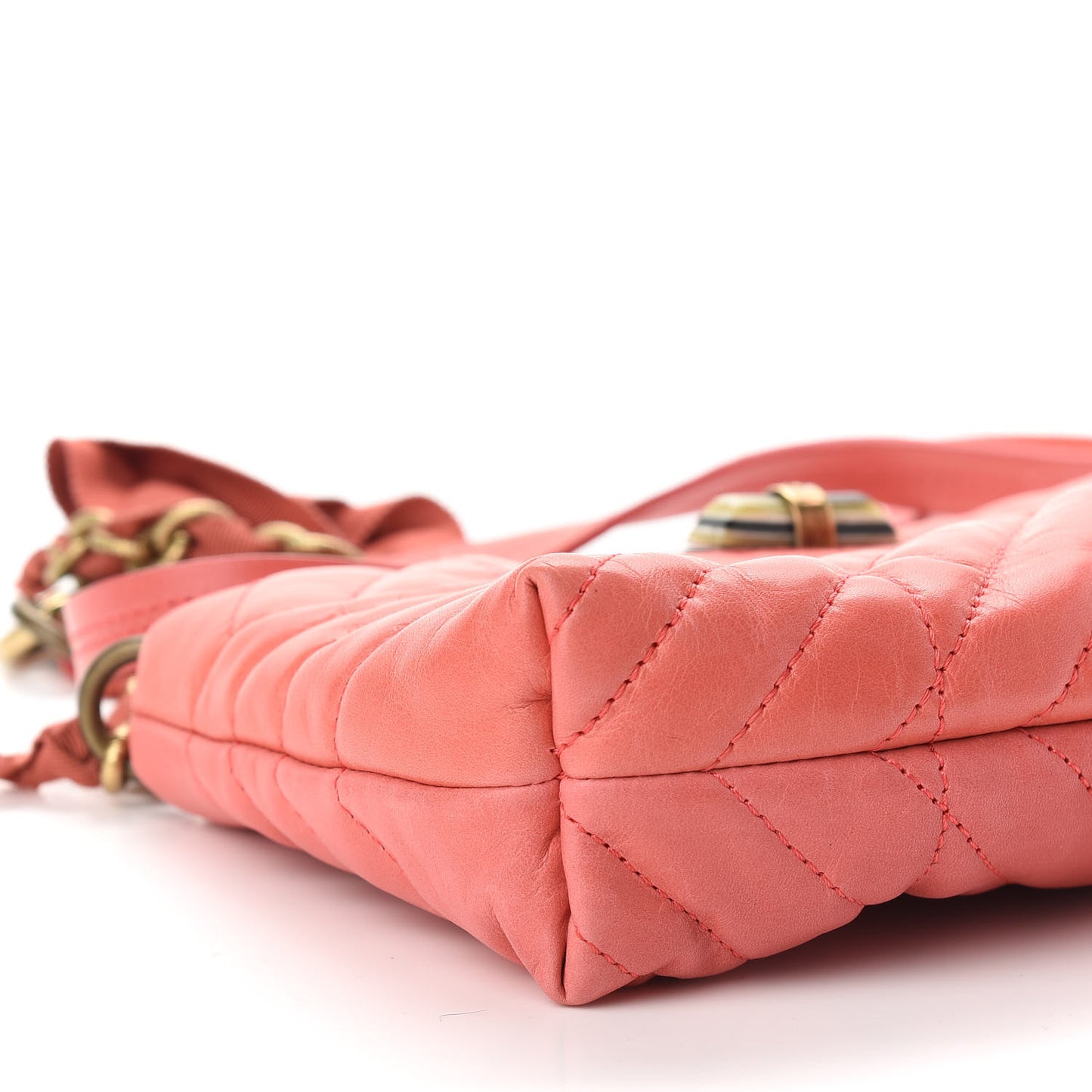 Lambskin Quilted Small Happy Shoulder Bag Pink