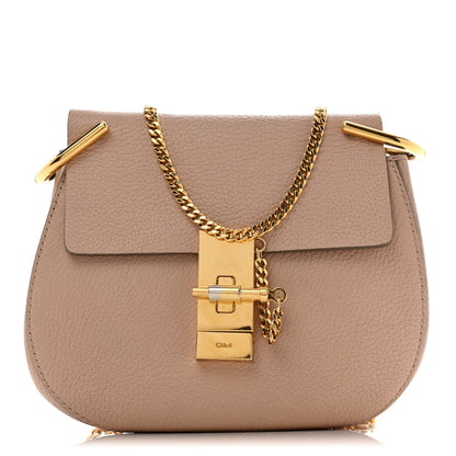 Chloe Grained Lambskin Mini Drew Shoulder Bag Cement Pink 1 of 13