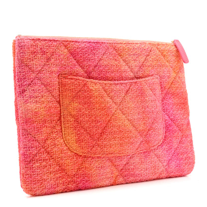 Chanel Tweed Large Chanel 19 Cosmetic Case Coral Pink 3 of 13