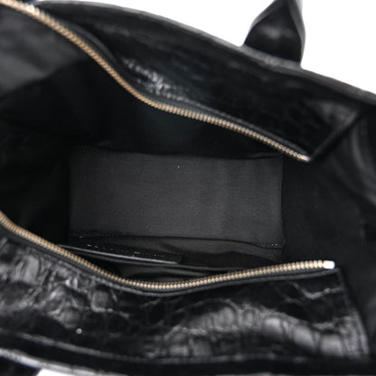 Marc Jacobs Croc Embossed Small The Tote Bag Black 5 of 10