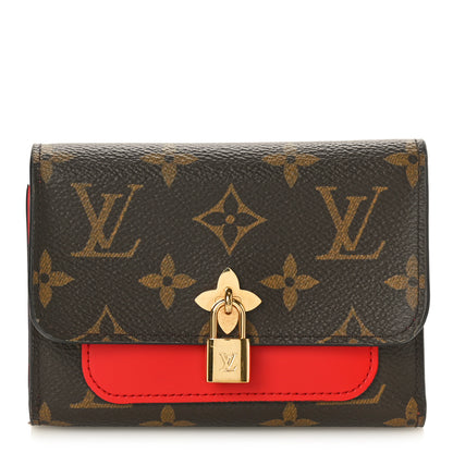 Louis Vuitton Monogram Flower Lock Compact Wallet Coquelicot 1 of 7