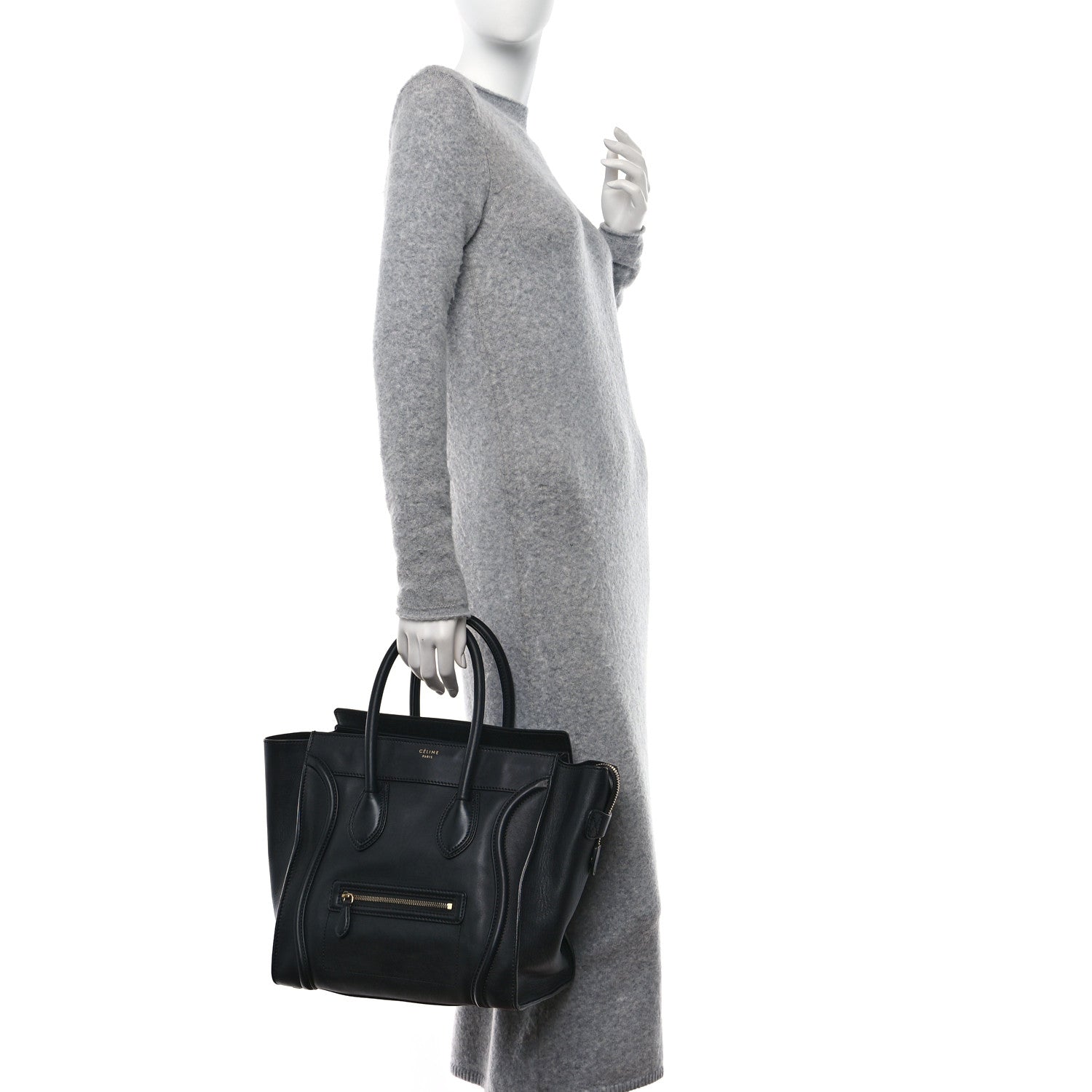 Celine Smooth Calfskin Mini Luggage Black 3 of 9