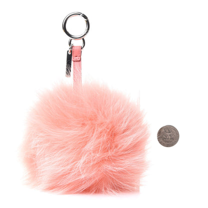 Fendi Fox Fur Y ABCharm Bag Charm Pink Black 2 of 5