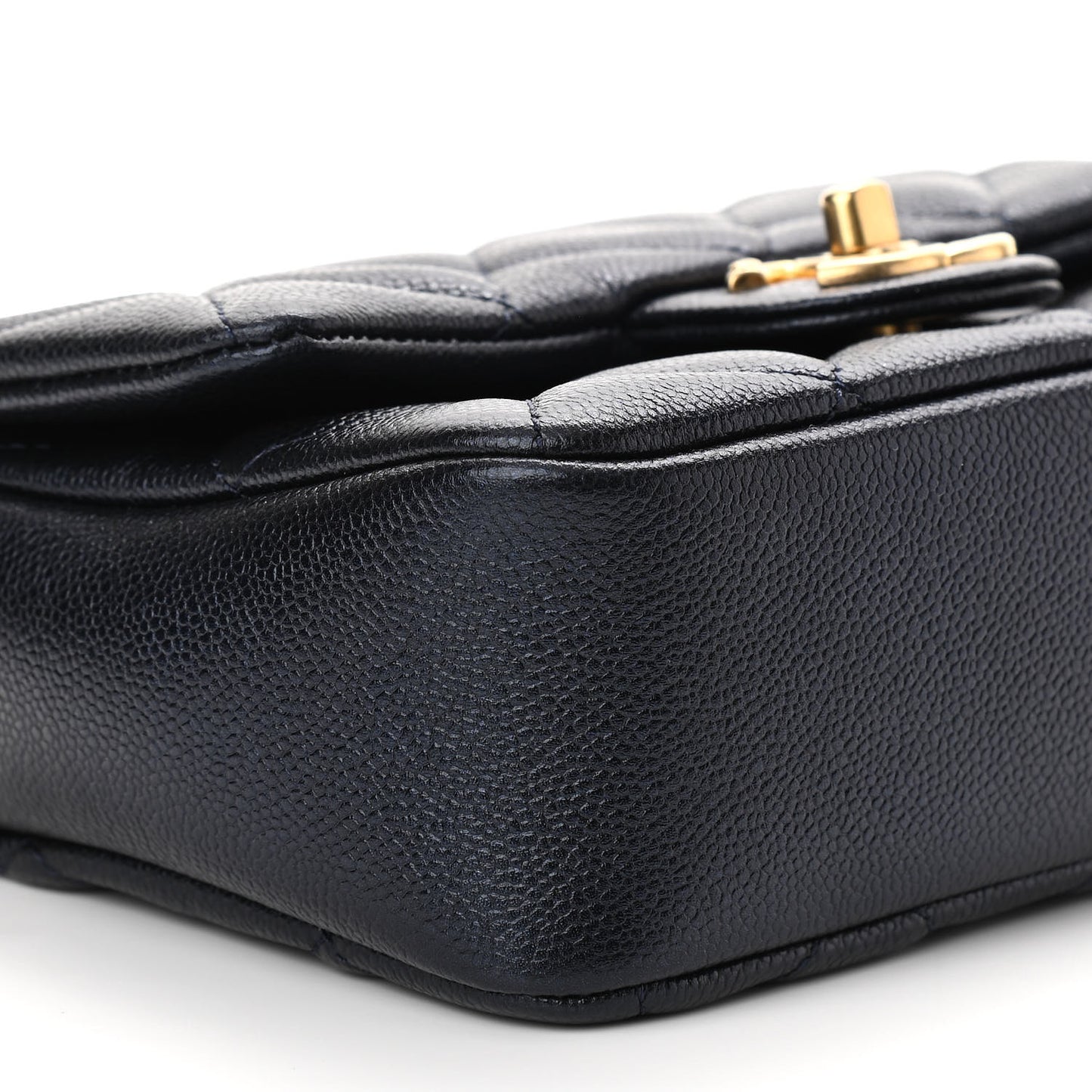 Iridescent Caviar Quilted Mini My Perfect Flap Black