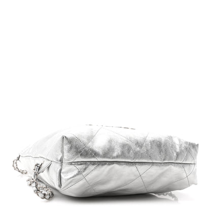 Chanel Metallic Calfskin Quilted Chanel 22 Backpack Silver 4 of 10