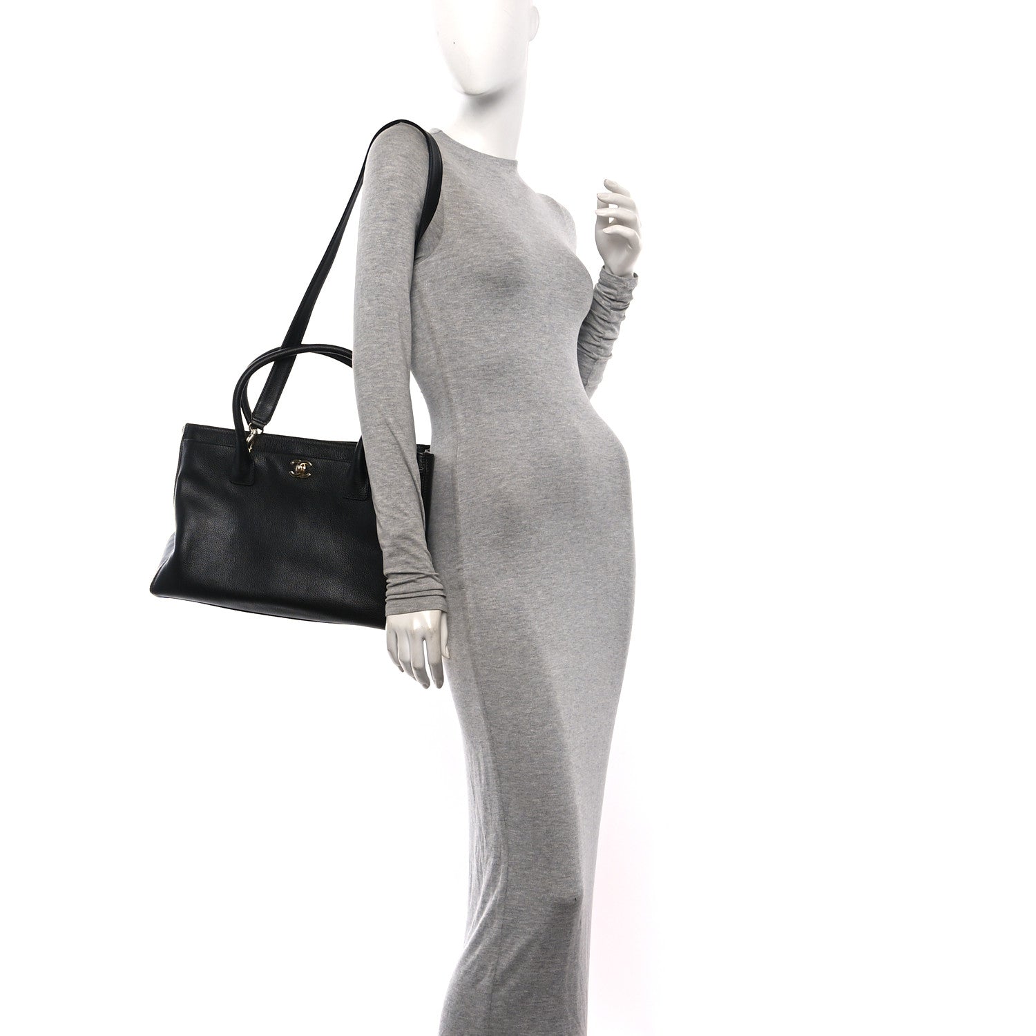 Chanel Calfskin Cerf Executive Shopper Tote Black 2 of 10