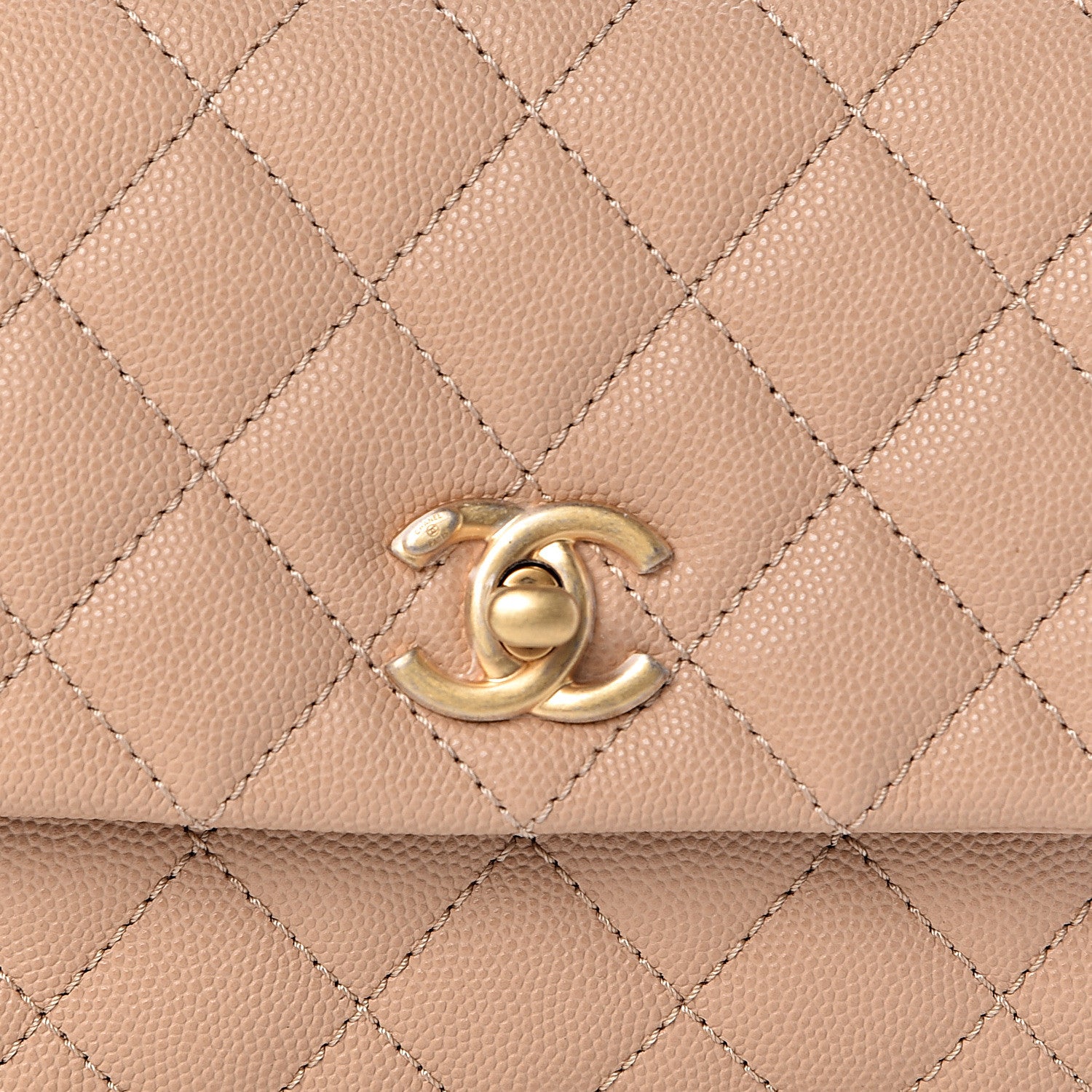 Chanel Caviar Lizard Embossed Quilted Mini Coco Handle Flap Beige 8 of 11