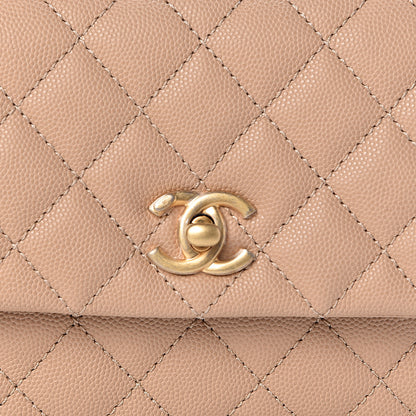 Chanel Caviar Lizard Embossed Quilted Mini Coco Handle Flap Beige 8 of 11