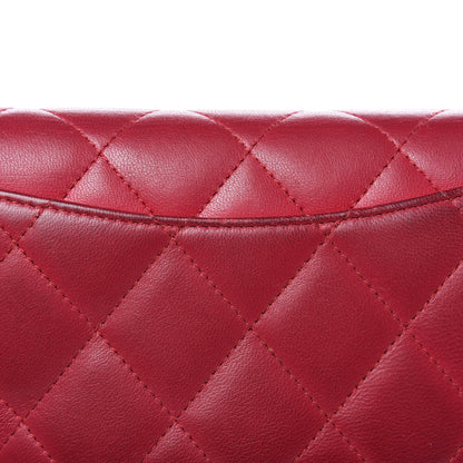 Chanel Lambskin Quilted Large Flap Wallet Dark Pink 12 of 17