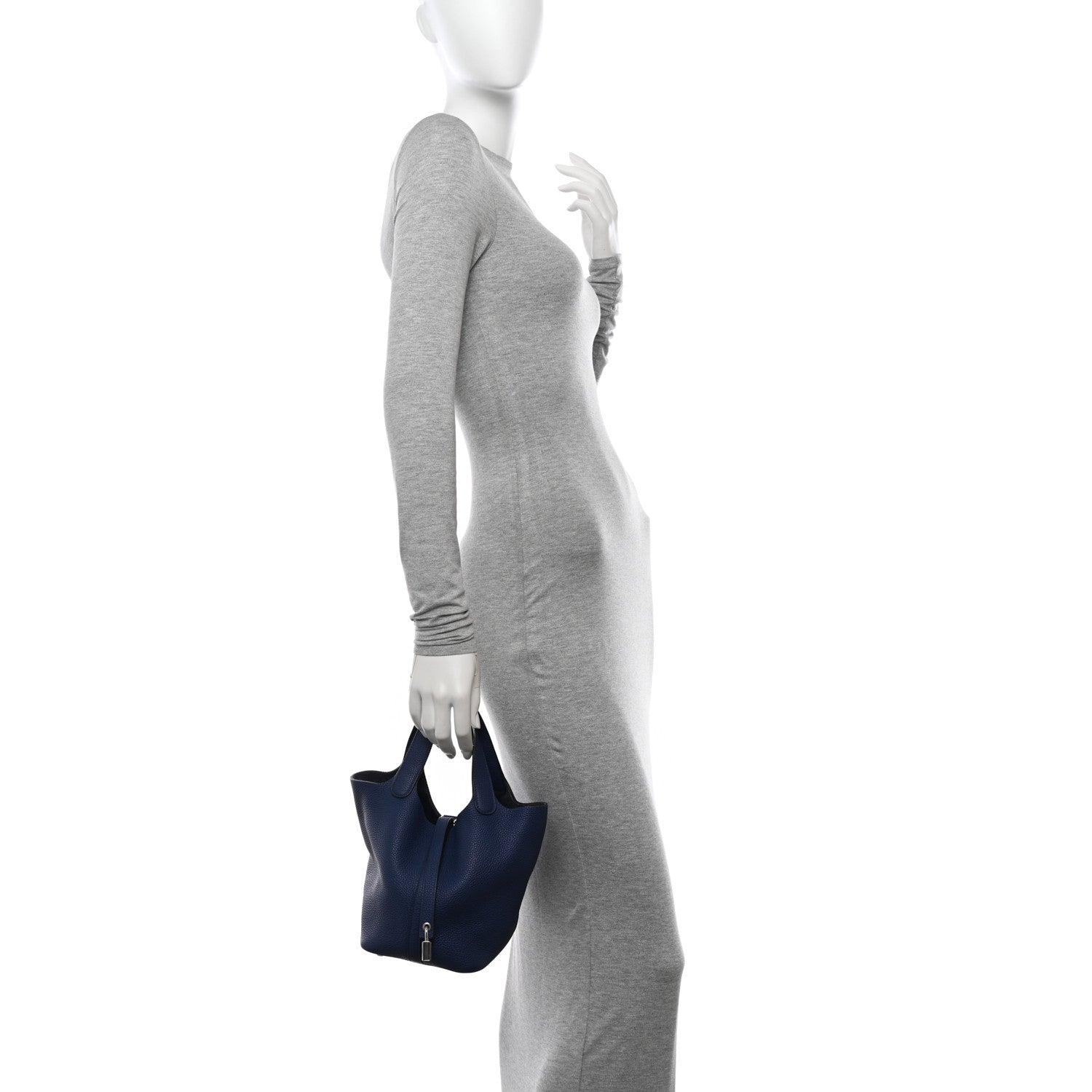 Hermes Taurillon Clemence Picotin Lock 18 PM Bleu Saphir 2 of 12