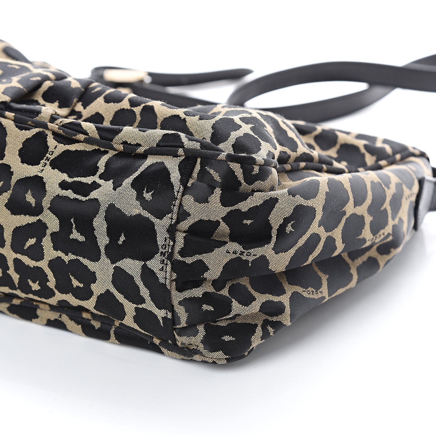 Jacquard Leopard Print Mia Shoulder Bag Taupe Black