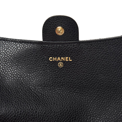 Chanel Caviar Quilted Large Gusset Flap Wallet Black 6 of 9